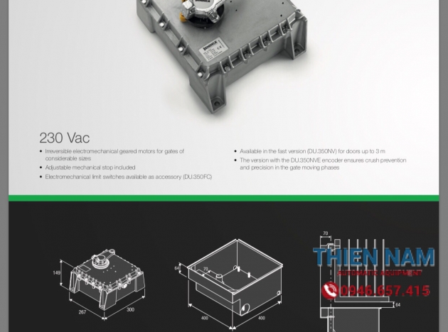 800kg MOTOR CỔNG TỰ ĐỘNG ÂM SÀN BENINCA DU350N